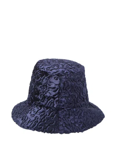 Flapper Logo-charm Bucket Hat In Blue