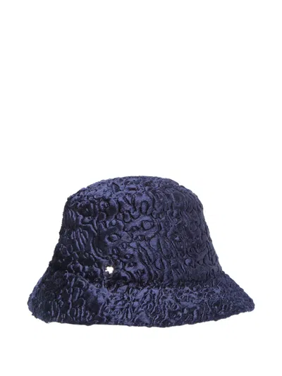 Flapper Logo-charm Bucket Hat In Blue