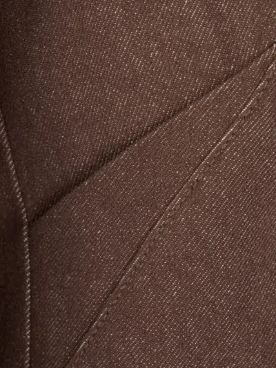 Max Mara Cotton Blazer With Notched Lapel And Flap Pockets In Brown