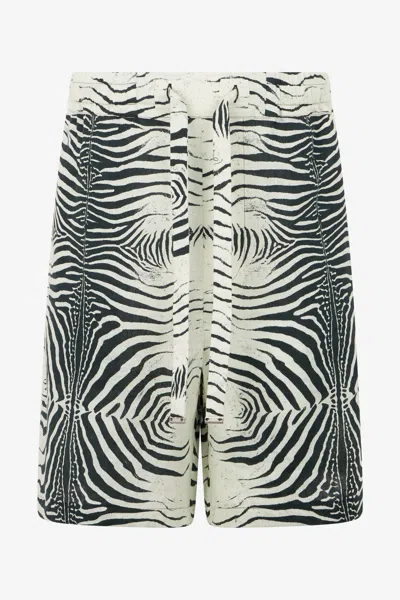 Roberto Cavalli Zebra-print Shorts In White