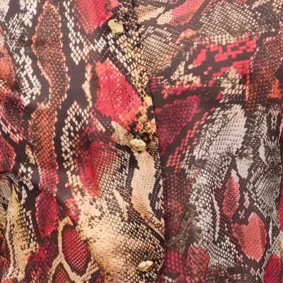 Roberto Cavalli Shirt With Python Print In Emberglow