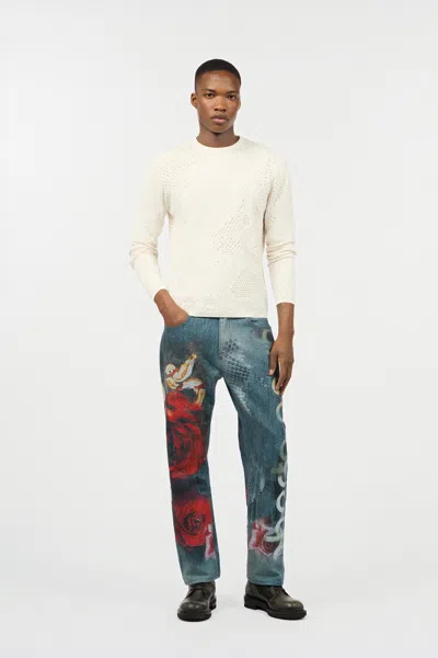 Roberto Cavalli Top With Python Motif In Ivory