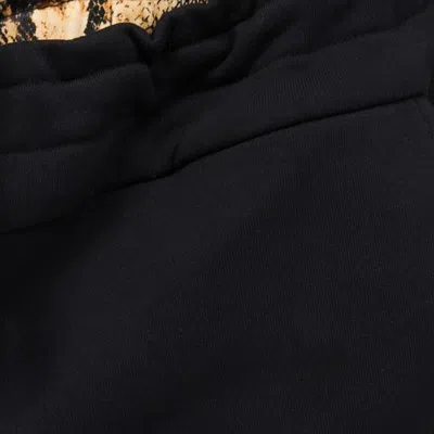 Roberto Cavalli Sporty Trousers With Python Print At Waist In 899 Black + 716 Marz