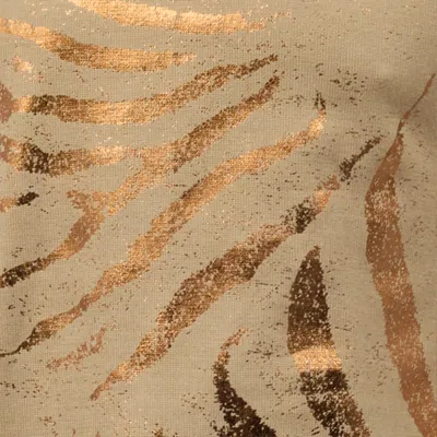 Roberto Cavalli Top With Golden Tiger Skin Motif In Light Brown