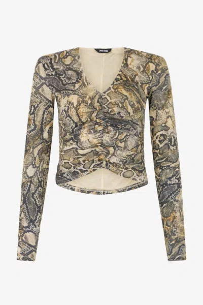 Roberto Cavalli Top With Python Print In Corteccia