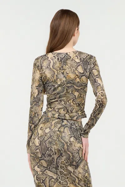 Roberto Cavalli Top With Python Print In Corteccia