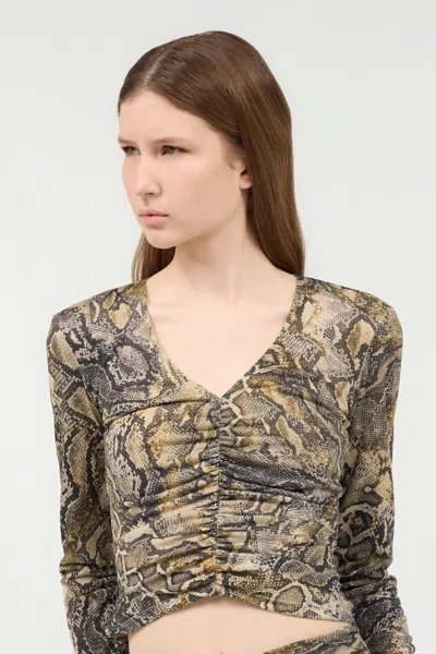 Roberto Cavalli Top With Python Print In Corteccia