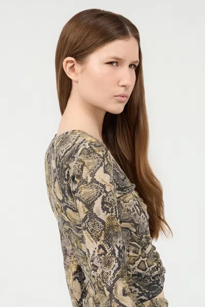 Roberto Cavalli Top With Python Print In Corteccia