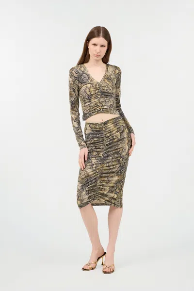 Roberto Cavalli Top With Python Print In Corteccia