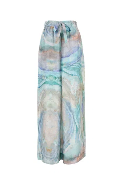 Zimmermann The Illuminate Wide-leg Trousers In Blue