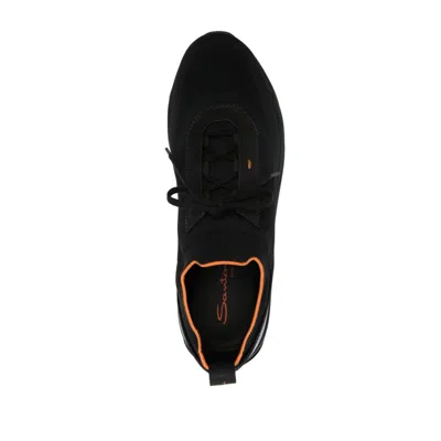 Santoni Sneaker In Black