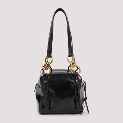Prada Dangle Leather Top-handle Mini-bag In Black