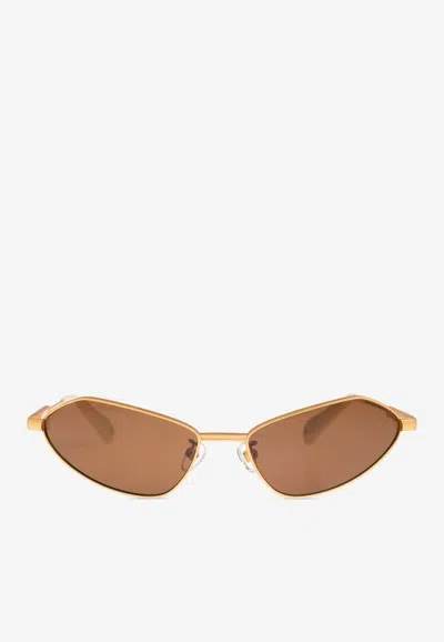 Jacquemus Engraved Logo Cat-eye Sunglasses In Brown