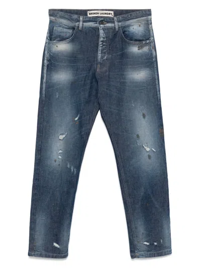 Broken Laundry Denim Slim-fit Jeans In Blue