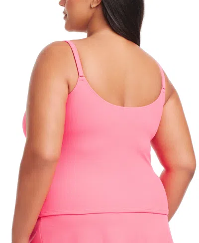 Bleu Rod Beattie Plus Size Pique Ole Tankini Top Skirted Bottoms In Bardot Blush
