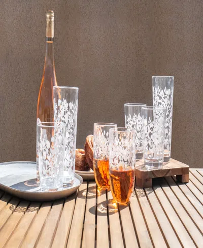 Tarhong Vines Etch Stemless Glasses, Set Of 6 In Clear