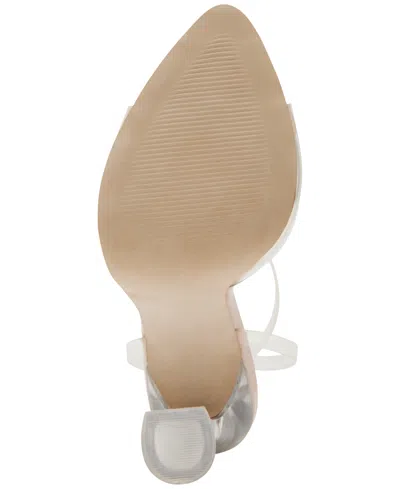 Steve Madden Zelie Womens Faux Leather Ankle Strap Block Heels In Neutral