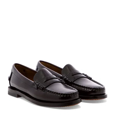Sebago Black Leather Loafers In Nero Nero