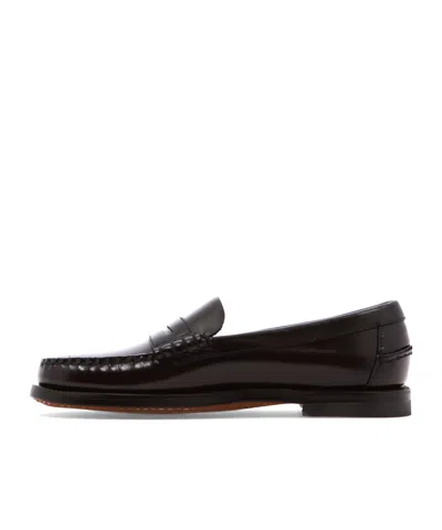Sebago Black Leather Loafers In Nero Nero