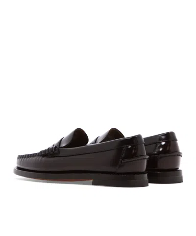 Sebago Black Leather Loafers In Nero Nero
