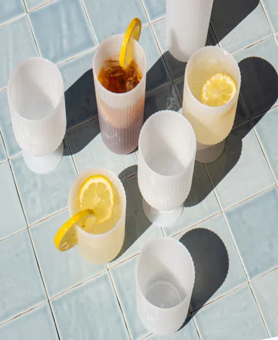 Tarhong Mesa Goblet Glasses, Set Of 6 In White