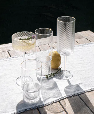 Tarhong Stax Optic Twist Coupe Glasses, Set Of 6 In Clear