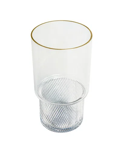 Tarhong Stax Optic Twist Coupe Glasses, Set Of 6 In Clear