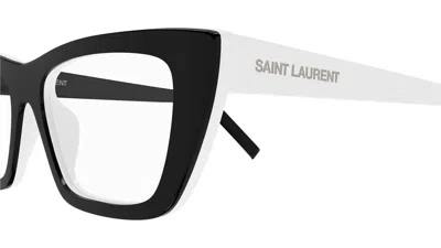 Saint Laurent Sl 737 Mica Thin Opt Glasses In Black-black-transparent