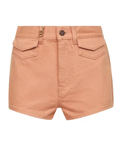 Chloé Chloe Women Salmon Denim Shorts In Pink