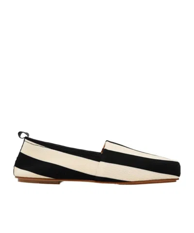 Jacquemus The Carré Striped Espadrilles In Black/white