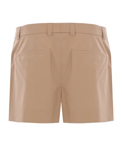 Gucci Tailored Cotton Shorts With Pockets And Pleats In Beige