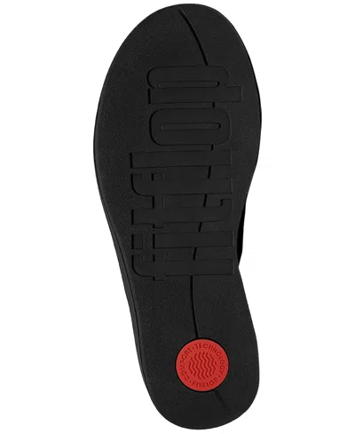 Fitflop Women's Flatforms Wedge Toe-post Sandals In All Black