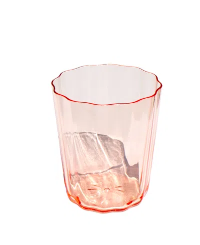 Tarhong Simple Scallop Goblet Glasses, Set Of 6 In Pink