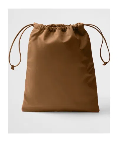 Prada Womens Brown Triangle-logo Re-nylon Pouch In Brown