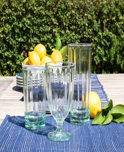 Tarhong Simple Scallop Jumbo Glasses, Set Of 6 In Clear
