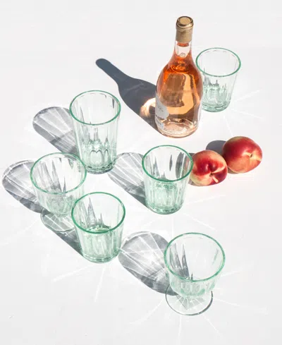 Tarhong Simple Scallop Jumbo Glasses, Set Of 6 In Clear