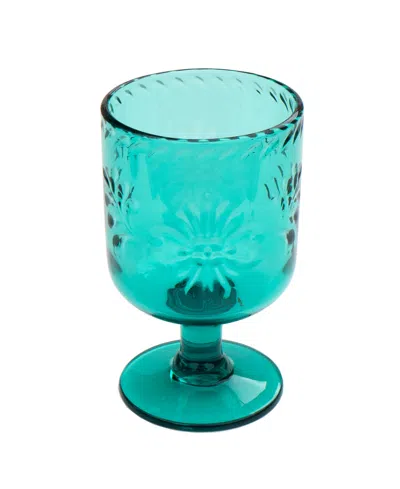 Tarhong Panel Double Old Fashioned Glasses, Set Of 6 In Teal