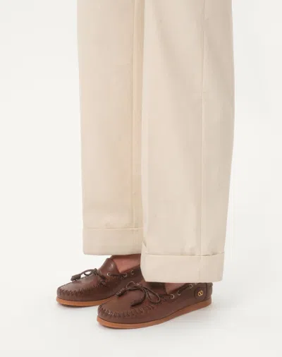 Valentino Garavani Brown Leather Palm Avenue Loafers