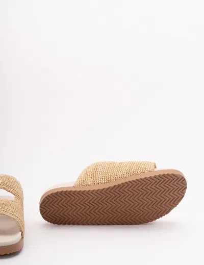 Dsquared2 Woven Raffia Sandals With Comfortable Slip-on Design In Neutral