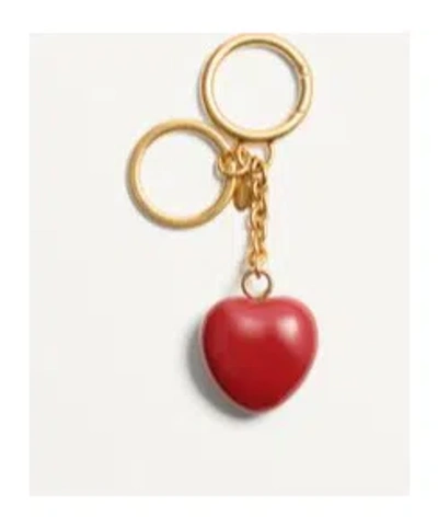 Valentino Coeur Royal Vlogo Key Chain Bag Charm In Gold