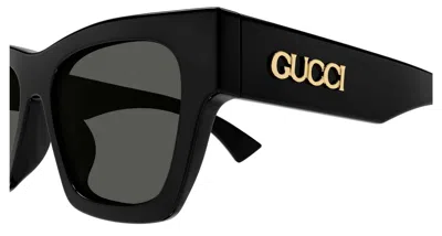 Gucci Gg1835s Linea Name Of Brand 001 Black Grey Sunglasses In Black