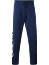 Kenzo Printed Cotton Jogging Trousers In Blue