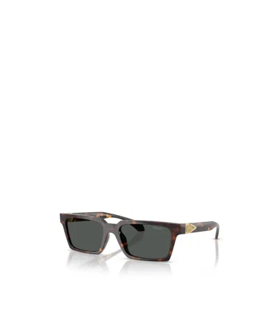 Versace 55mm Rectangular Sunglasses In Black