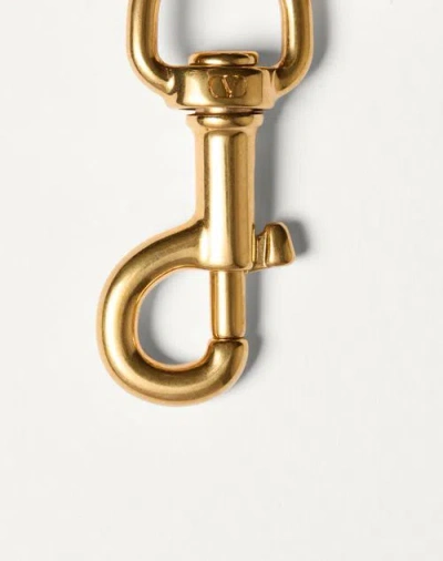 Valentino Garavani Vlogo Signature Metal Bag Charm With Key Ring In Nude