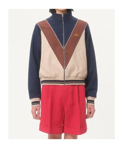 Valentino Jersey Felpa Vlogo Signature Cpu Grandala In Black