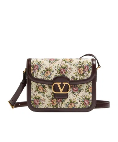 Valentino Borsa A Tracolla 9to5 In Jacquard Ricamato  Donna In Nude