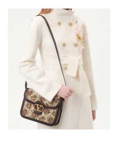 Valentino Borsa A Tracolla 9to5 In Jacquard Ricamato  Donna In Nude