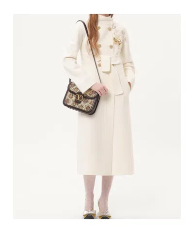 Valentino Borsa A Tracolla 9to5 In Jacquard Ricamato  Donna In Nude