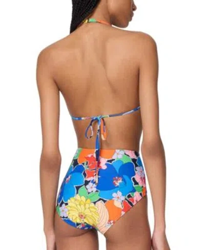 Kate Spade New York Womens Printed Tie Front Bikini Top High Waist Bottoms In Multi