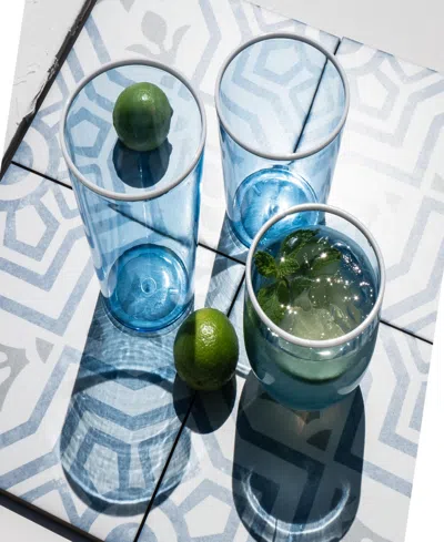 Tarhong Vetro Double Old Fashioned Glasses, Set Of 6 In Blue